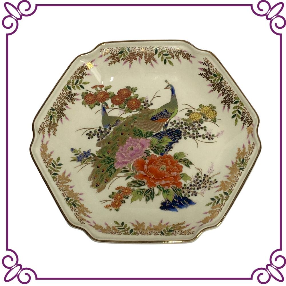 Elegant Floral Peacock Wall Plate